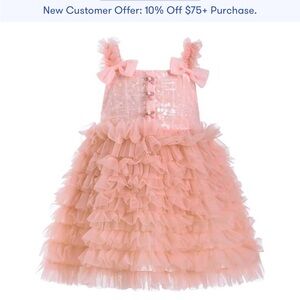Elegant Pink Ruffled Kids Formal Dress